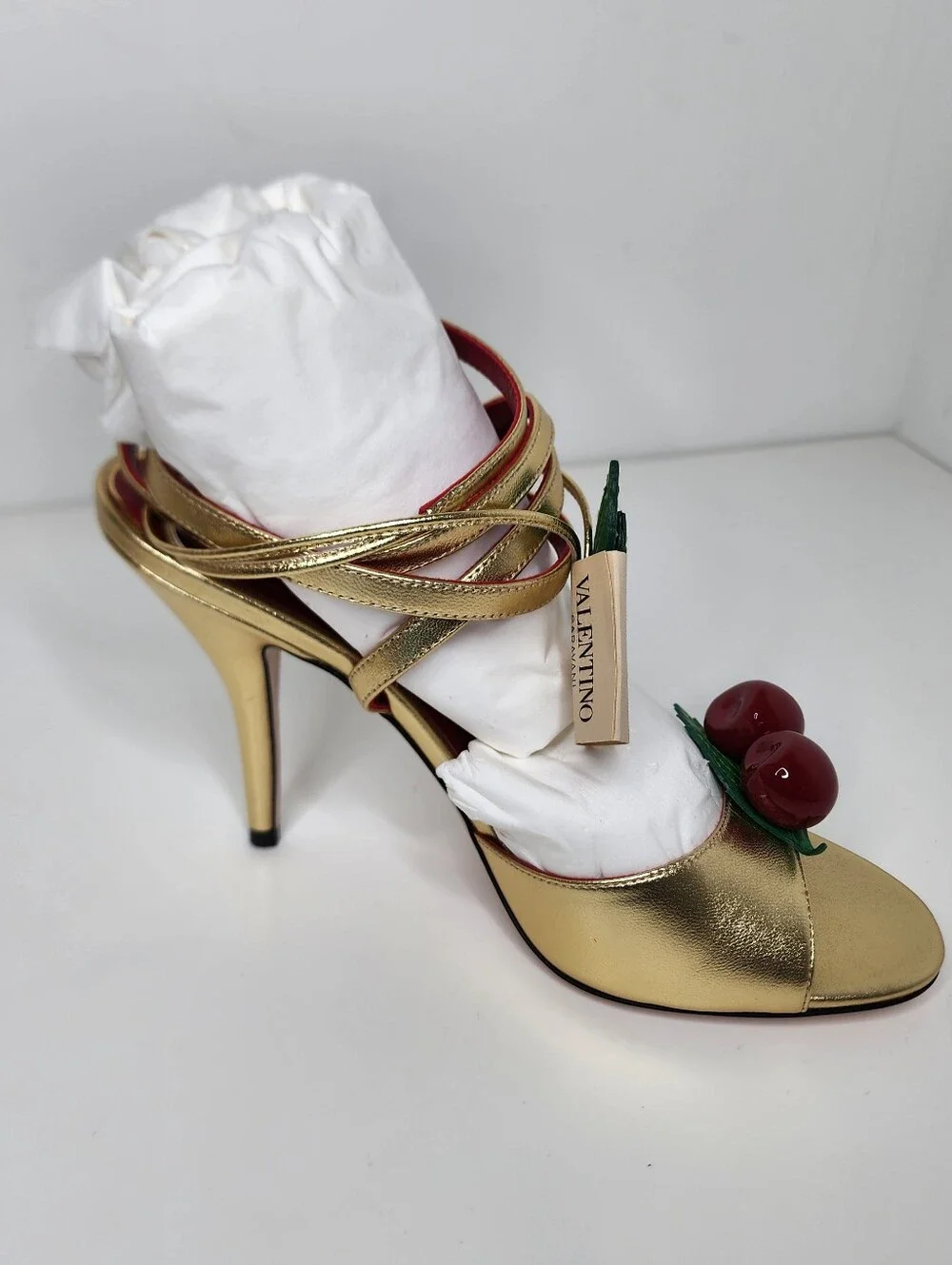 Valentino Garavani Womens Cherryfic Ankle Wrapped Sandals Size 7.5
